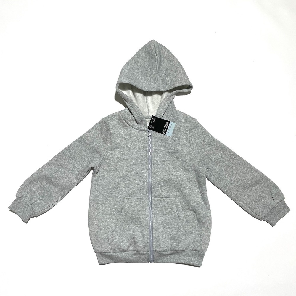 NEW‎ Okie Dokie Hooded Zip Up Toddler Jacket Unisex 5T Heather Gray NWT